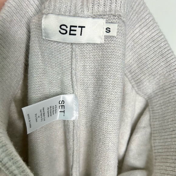 SET ACTIVE Jersey Knit Double V Cardigan & Tie Waist Wide Leg Pant in Fog Grey - Picture 11 of 13